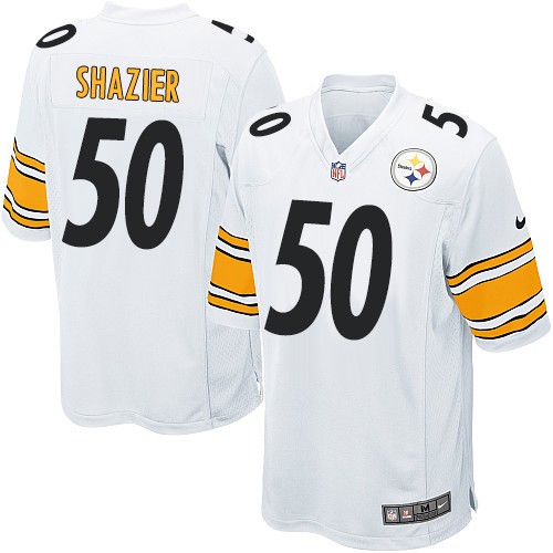 Men's Game Ryan Shazier Nike Jersey White Road - #50 NFL Pittsburgh Steelers